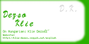 dezso klie business card